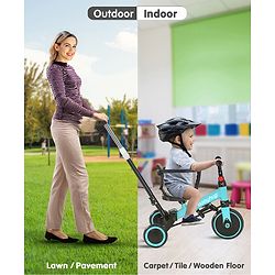 Babyhug Most Advanced 5 in 1 Tricycle with Adjustable Parent Handle - Aqua Blue