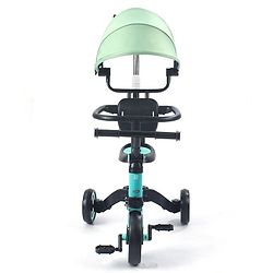 Babyhug 7 in 1 Baby Cycle Tricycle with Adjustable Parent Handle - Aqua Blue