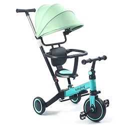 Babyhug 7 in 1 Baby Cycle Tricycle with Adjustable Parent Handle - Aqua Blue