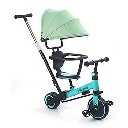 Babyhug 7 in 1 Baby Cycle Tricycle with Adjustable Parent Handle - Aqua Blue