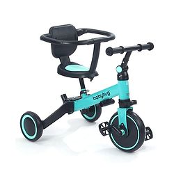 Babyhug 7 in 1 Baby Cycle Tricycle with Adjustable Parent Handle - Aqua Blue