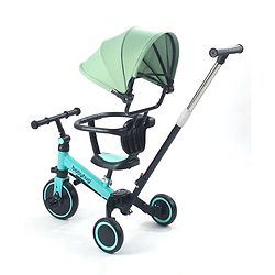 Babyhug 7 in 1 Baby Cycle Tricycle with Adjustable Parent Handle - Aqua Blue
