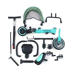 Babyhug 7 in 1 Baby Cycle Tricycle with Adjustable Parent Handle - Aqua Blue