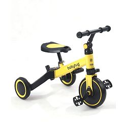 Babyhug 7 in 1 Baby Cycle Tricycle with Adjustable Parent Handle - Yellow