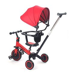 Babyhug 7 in 1 Baby Cycle Tricycle with Adjustable Parent Handle - Yellow