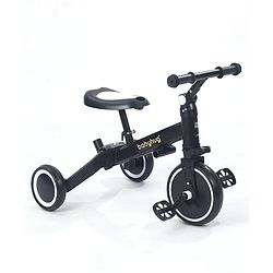 Babyhug 7 in 1 Baby Cycle Tricycle with Adjustable Parent Handle - Yellow