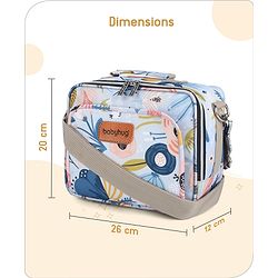 Babyhug Mini Travel Diaper Sling Bag Unicorn Theme- Blue