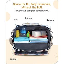 Babyhug Mini Travel Diaper Sling Bag Unicorn Theme- Blue