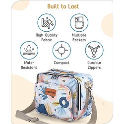 Babyhug Mini Travel Diaper Sling Bag Unicorn Theme- Blue