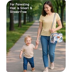 Babyhug Mini Travel Diaper Sling Bag Unicorn Theme- Blue