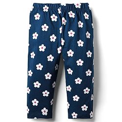 Babyhug Cotton Knit Half Sleeves Night Suit With Floral & Butterfly Print - Navy Blue