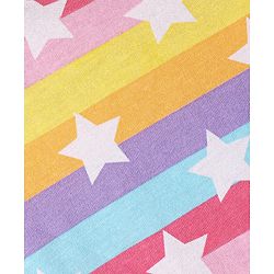 Babyhug Cotton Knit Half Sleeves Striped Nighty With Star Print - Multicolor