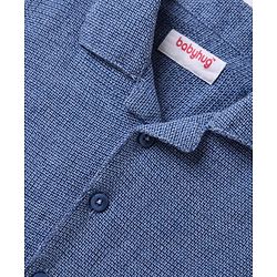 Babyhug Cotton Woven Half Sleeves Solid Colour Shirt - Blue