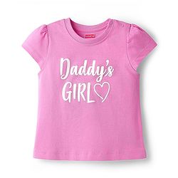 Babyhug Cotton Knit Cap Sleeves Capri Night Suit With Heart Print - Pink
