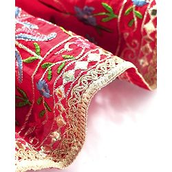 Babyhug Woven Three Fourth Sleeves Floral Embriodered Kurti Salwar & Dupatta Set - Red
