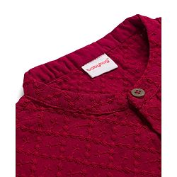 Babyhug Cotton Woven Full Sleeves Solid Colour Kurta Dhoti Set - Red