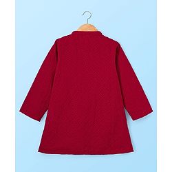 Babyhug Cotton Woven Full Sleeves Solid Colour Kurta Dhoti Set - Red