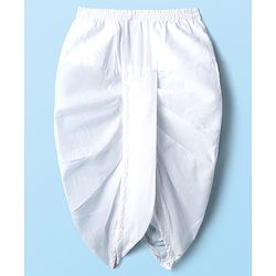 Babyhug Cotton Woven Full Sleeves Solid Colour Kurta Dhoti Set With Textured Design - White