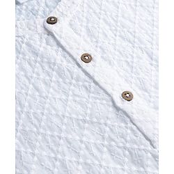 Babyhug Cotton Woven Full Sleeves Solid Colour Kurta Dhoti Set With Textured Design - White
