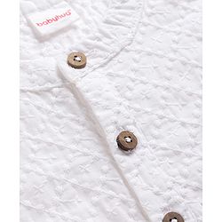 Babyhug Cotton Woven Full Sleeves Kurta Pajama Set with Embroidery - White