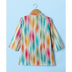 Babyhug Cotton Woven Full Sleeves Cambric Foil Printed Kurta Pajama Set - Multicolour