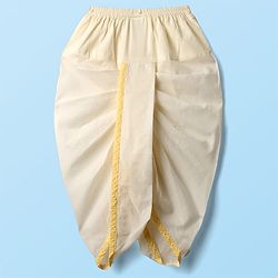 Babyhug Cambric Full Sleeves Solid Kurta Dhoti Set with Embroidered Jacket - Offwhite