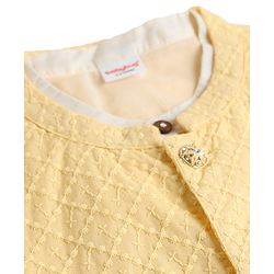 Babyhug Cambric Full Sleeves Solid Kurta Dhoti Set with Embroidered Jacket - Offwhite