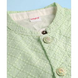 Babyhug Cotton Woven Full Sleeves Kurta Pajama Set With Embroidered Jacket - White
