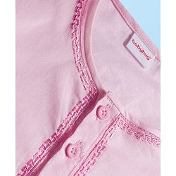 Babyhug Cambric Full Sleeves Solid Color Kurta Dhoti Set - Pink