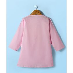 Babyhug Cambric Full Sleeves Solid Color Kurta Dhoti Set - Pink