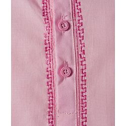 Babyhug Cambric Full Sleeves Solid Color Kurta Dhoti Set - Pink
