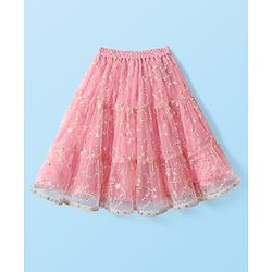 Babyhug Woven Half Sleeves Lehenga Choli & Jacket Set With Floral Embriodery - Pink