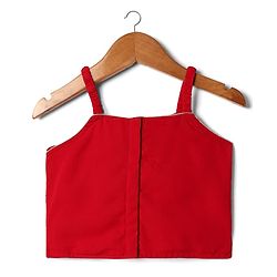 Babyhug Net Woven Sleeveless Lehenga Choli Set With Sequin Detailing & Dupatta - Red
