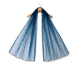 Babyhug Net Woven Sleeveless Lehenga Choli Set With Sequin Detailing & Dupatta - Teal Blue