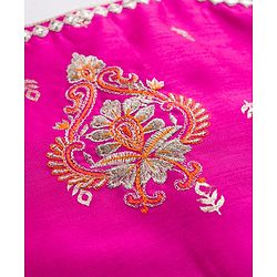 Babyhug Woven Half Sleeves Choli Lehenga Set with Dupatta With Sequin Floral Design & Lace Detailing - Dark Pink