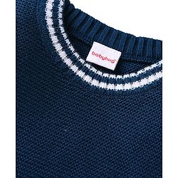 Babyhug Knit Sleeveless Solid Color Sweater Vest - Navy Blue