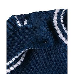 Babyhug Knit Sleeveless Solid Color Sweater Vest - Navy Blue