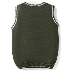Babyhug Knit Sleeveless Solid Color Sweater Vest - Navy Blue