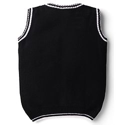 Babyhug Knit Sleeveless Solid Color Sweater Vest - Navy Blue