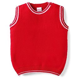 Babyhug Knit Sleeveless Solid Color Sweater Vest - Navy Blue
