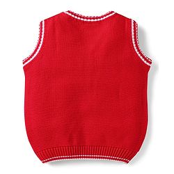 Babyhug Knit Sleeveless Solid Color Sweater Vest - Navy Blue