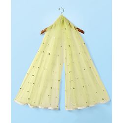 Babyhug Woven Half Sleeve Choli Lehenga And Dupatta Set with Net Sequenced & Floral Embroidery - Light Green