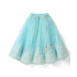 Babyhug Woven Sleeveless Choli Lehenga & Dupatta Set With Floral Embriodery - Light Blue