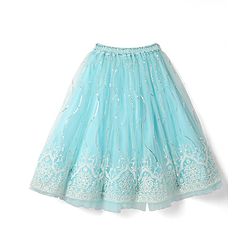 Babyhug Woven Sleeveless Choli Lehenga & Dupatta Set With Floral Embriodery - Light Blue