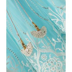 Babyhug Woven Sleeveless Choli Lehenga & Dupatta Set With Floral Embriodery - Light Blue