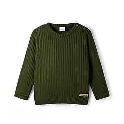 Babyhug Knit Full Sleeves Solid Color Pullover Sweater - Olive Green