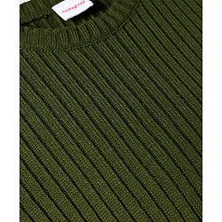 Babyhug Knit Full Sleeves Solid Color Pullover Sweater - Olive Green