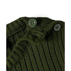 Babyhug Knit Full Sleeves Solid Color Pullover Sweater - Olive Green