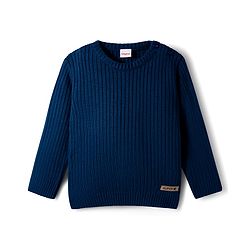 Babyhug Knit Full Sleeves Solid Color Pullover Sweater - Olive Green