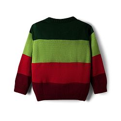 Babyhug Knit Full Sleeves Pullover Sweater with Color Block - Multicolor